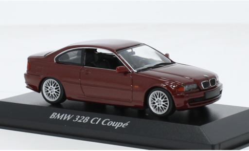 Diecast model cars Bmw 328 1/43 Maxichamps CI (E46) metallise red foncé 1999 Bmw 328 1/43 Maxichamps CI (E46) metallise red foncé 1999 diecast model cars