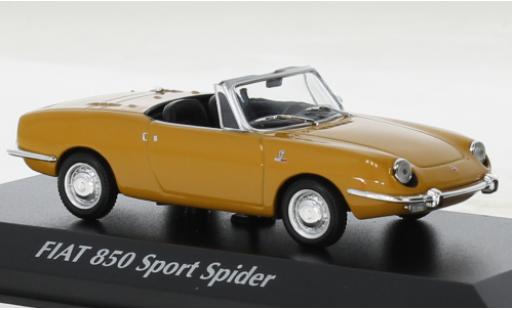 Diecast model cars Fiat 850 1/43 Maxichamps Sport Spider metallise yellow 1968 Fiat 850 1/43 Maxichamps Sport Spider metallise yellow 1968 diecast model cars