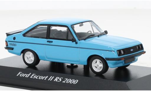 Diecast model cars Ford Escort 1/43 Maxichamps MK II RS 2000 blue clair 1976 Ford Escort 1/43 Maxichamps MK II RS 2000 blue clair 1976 diecast model cars