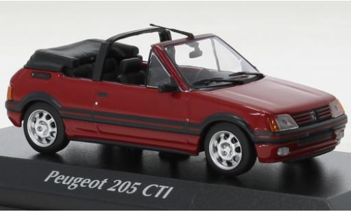 Diecast model cars Peugeot 205 1/43 Maxichamps CTI Cabriolet red 1990 Peugeot 205 1/43 Maxichamps CTI Cabriolet red 1990 diecast model cars