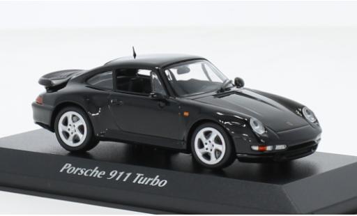 Diecast model cars Porsche 993 Turbo S 1/43 Maxichamps 911  black 1995 Porsche 993 Turbo S 1/43 Maxichamps 911  black 1995 diecast model cars