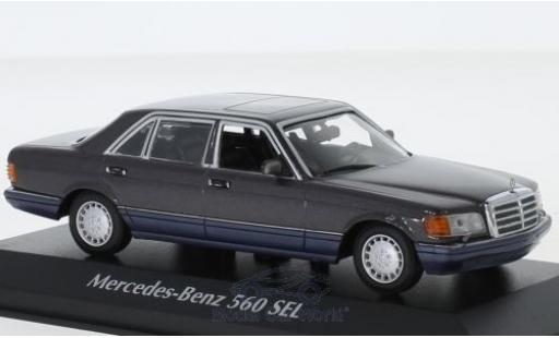 Mercedes 560 1/43 Maxichamps SEL (V126) metallic purple 1990 diecast model cars