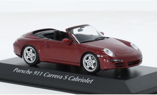Porsche 997 S 1/43 Maxichamps 911  Carrera Cabriolet metallise rot 2005 1:43 diecast model cars