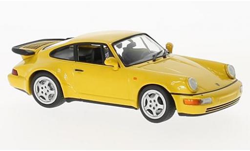 【MAXICHAMPS】Porsche 911 Turbo Yellow1990 Diecast model cars Porsche 964 Turbo 1/43 Maxichamps 911