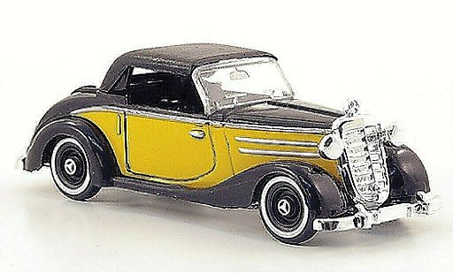 Mercedes 170 Cabriolet 1/87 Busch S Convertible yellow/black closed 1949 diecast model cars