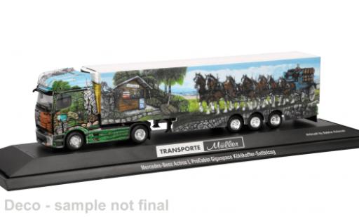 Diecast model cars Mercedes Actros L ProCabin M&Atilde;&frac14;ller Transporte Essen 1/87 Herpa