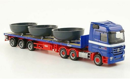 Mercedes Actros Base 1/87 Herpa LH 08 Riwatrans Teletrailer-Sattelzug with Ladegut diecast model cars