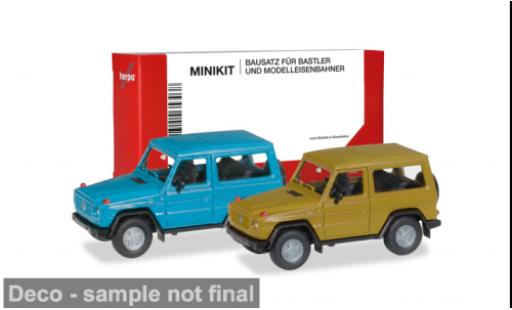 Diecast model cars Mercedes Classe G blau/gelb 1/87 Herpa MiniKit