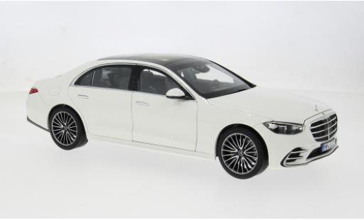 Diecast model cars Mercedes Classe S AMG-Line weiss 2021 1/18 Norev