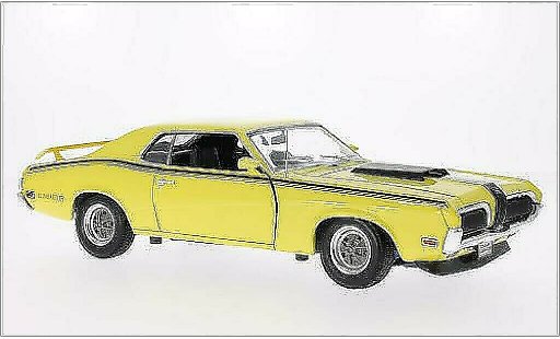 Mercury Cougar Eliminator 1/18 Welly yellow/matt-black 1970 diecast model cars