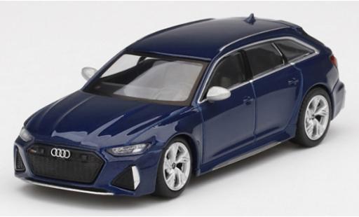 Audi RS6 1/64 Mini GT Avant (C8) metallic blue diecast model cars
