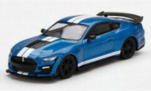 Diecast model cars Shelby GT 500 1/64 Mini GT Ford Mustang metallise blue/white Shelby GT 500 1/64 Mini GT Ford Mustang metallise blue/white diecast model cars