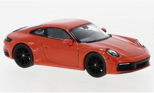 Porsche 992 4S 1/64 Mini GT 911  Carrera orange diecast model cars