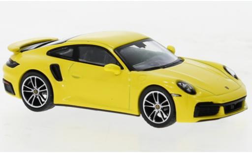 Porsche 992 Turbo s 1/64 Mini GT 911  Turbo S yellow diecast model cars