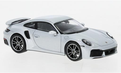 Porsche 911 1/64 Mini GT Turbo S grey diecast model cars