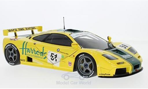 Diecast model cars McLaren F1 1/18 Minichamps GTR No.51 Harrods Mach one Racing Harrods 24h Le Mans 1995 A.Wallace/D.Bell/J.Bell McLaren F1 1/18 Minichamps GTR No.51 Harrods Mach one Racing Harrods 24h Le Mans 1995 A.Wallace/D.Bell/J.Bell diecast model cars