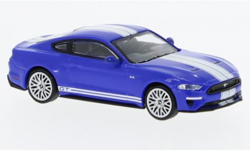 Diecast model cars Ford Mustang 1/87 Minichamps GT metallise blue/white 2018 Ford Mustang 1/87 Minichamps GT metallise blue/white 2018 diecast model cars