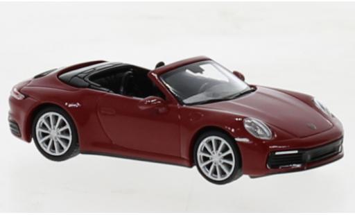 Diecast model cars Porsche 992 4S 1/87 Minichamps 911  Carrera cabriolet red 2019 Porsche 992 4S 1/87 Minichamps 911  Carrera cabriolet red 2019 diecast model cars