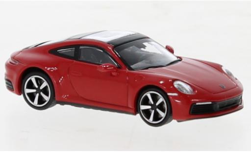 Diecast model cars Porsche 992 4S 1/87 Minichamps 911  Carrera red 2019 Porsche 992 4S 1/87 Minichamps 911  Carrera red 2019 diecast model cars