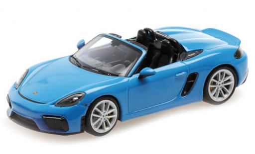 Diecast model cars Porsche Boxster 1/43 Minichamps 718 Spyder (982) blue 2020 Softtop couché avec Porsche Boxster 1/43 Minichamps 718 Spyder (982) blue 2020 Softtop couché avec diecast model cars