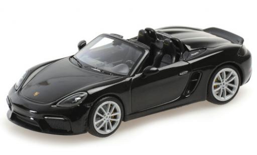 Diecast model cars Porsche Boxster 1/43 Minichamps 718 Spyder (982) black 2020 Softtop couché avec Porsche Boxster 1/43 Minichamps 718 Spyder (982) black 2020 Softtop couché avec diecast model cars