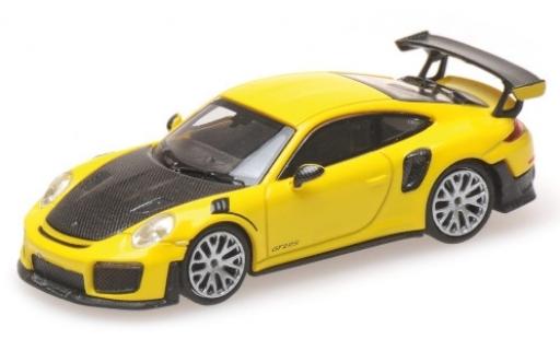 Diecast model cars Porsche 991 GT2 RS 1/87 Minichamps 911 () GT2 RS yellow 2018 avec Carbon-Capot Porsche 991 GT2 RS 1/87 Minichamps 911 () GT2 RS yellow 2018 avec Carbon-Capot diecast model cars