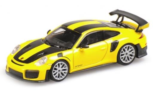 Diecast model cars Porsche 991 GT2 RS 1/87 Minichamps 911 GT2 RS yellow 2018 avec Carbon-Streifen Porsche 991 GT2 RS 1/87 Minichamps 911 GT2 RS yellow 2018 avec Carbon-Streifen diecast model cars