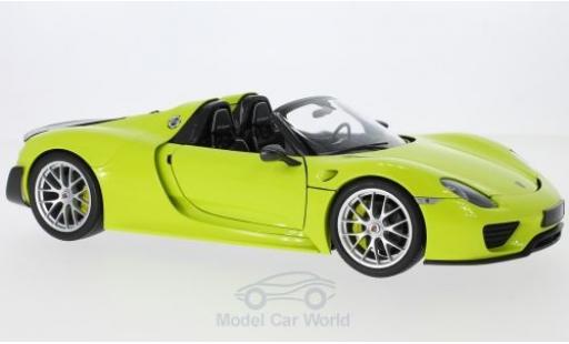 Diecast model cars Porsche 918 1/18 Minichamps Spyder green/carbon 2015 Weissach Package Porsche 918 1/18 Minichamps Spyder green/carbon 2015 Weissach Package diecast model cars