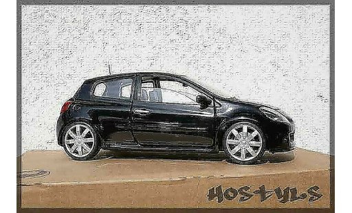 Renault Clio 3 RS 1/18 Solido black preparee tuning diecast model cars