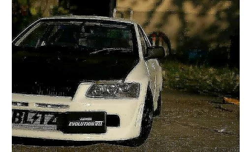 Mitsubishi Lancer Evolution VII 1/18 Autoart street racing inside diecast model cars