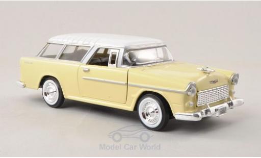 Diecast model cars Chevrolet Bel Air 1/24 Motormax Nomad yellow/white 1955 Chevrolet Bel Air 1/24 Motormax Nomad yellow/white 1955 diecast model cars