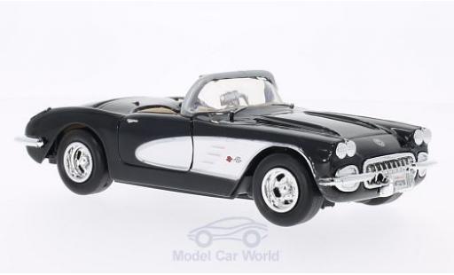 Chevrolet Corvette 1/24 Motormax (C1) black/white 1959 ohne Vitrine diecast model cars