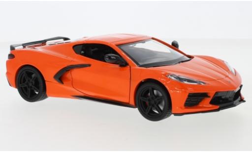 Diecast model cars Chevrolet Corvette 1/24 Motormax C8 Stingray metallic orange 2020 Chevrolet Corvette 1/24 Motormax C8 Stingray metallic orange 2020 diecast model cars