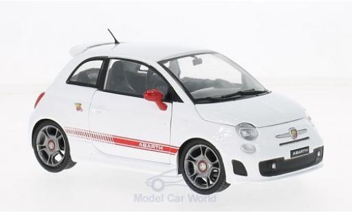 Diecast model cars Fiat 500 F 1/24 Motormax Abarth white/red 2008 Fiat 500 F 1/24 Motormax Abarth white/red 2008 diecast model cars