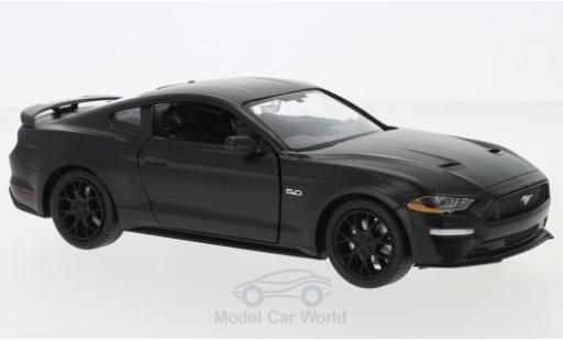 Diecast model cars Ford Mustang 1/24 Motormax GT matt-black 2018 Ford Mustang 1/24 Motormax GT matt-black 2018 diecast model cars