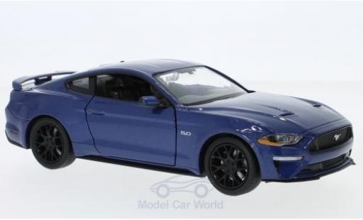 Diecast model cars Ford Mustang 1/24 Motormax GT metallic blue 2018 Ford Mustang 1/24 Motormax GT metallic blue 2018 diecast model cars