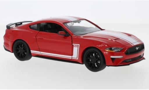 Diecast model cars Ford Mustang 1/24 Motormax GT red/white 2018 Ford Mustang 1/24 Motormax GT red/white 2018 diecast model cars