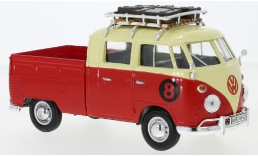 Volkswagen T1 1/24 Motormax Doka beige/red mit Dachgepäckträger No.8 diecast model cars