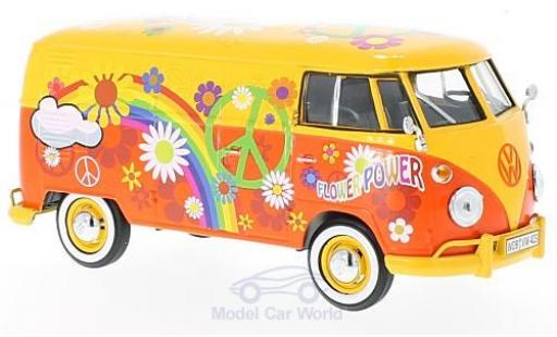 Diecast model cars Volkswagen T1 B 1/24 Motormax yellow/Dekor Flower Power Volkswagen T1 B 1/24 Motormax yellow/Dekor Flower Power diecast model cars