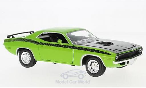 Diecast model cars Plymouth Cuda 1/18 New Ray green/black 1970 Plymouth Cuda 1/18 New Ray green/black 1970 diecast model cars