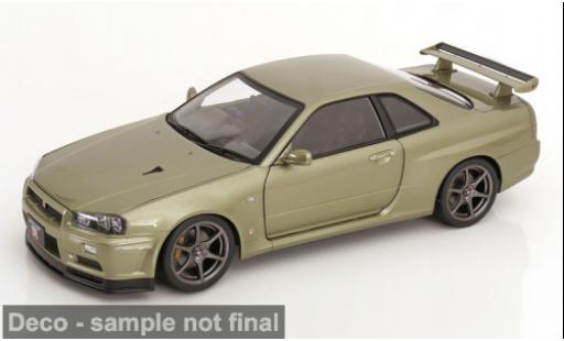 Diecast model cars Nissan Skyline R34 GT-R V-Spec N&Atilde;&frac14;r green 2001 1/12 KK Scale