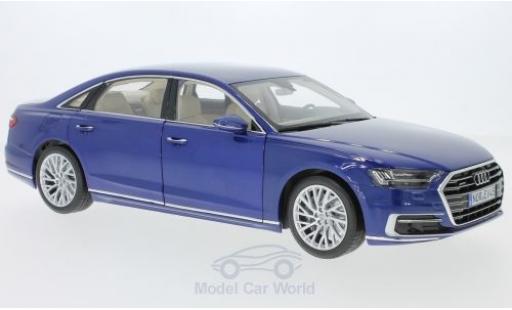 Audi A8 1/18 Norev L metallic blue 2017 diecast model cars