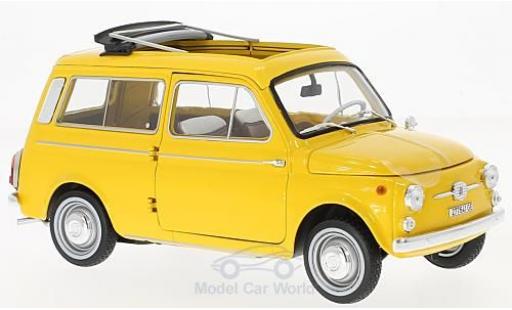 Diecast model cars Fiat 500 L 1/18 Norev Giardiniera yellow 1968 Fiat 500 L 1/18 Norev Giardiniera yellow 1968 diecast model cars