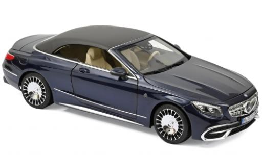 Mercedes Classe S 1/18 Norev Maybach S650 Cabriolet metallic blue 2018 diecast model cars