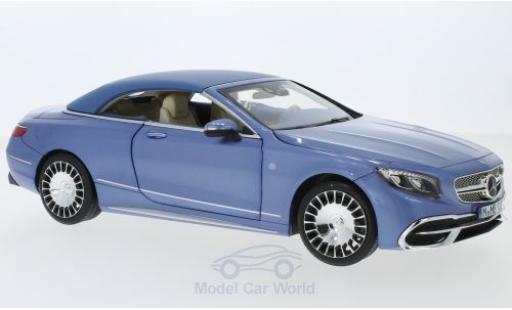 Mercedes Classe S 1/18 Norev Maybach S650 Cabriolet metallic blue 2018 SoftTop liegt ein diecast model cars