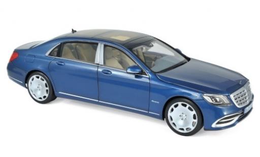 Mercedes Classe S 1/18 Norev Maybach S650 metallic blue 2018 diecast model cars