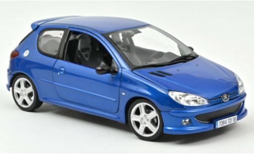 Peugeot 206 1/18 Norev RC metallic blue 2003 diecast model cars