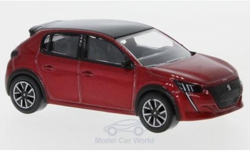 Peugeot 208 1/64 Norev metallic red 2019 diecast model cars