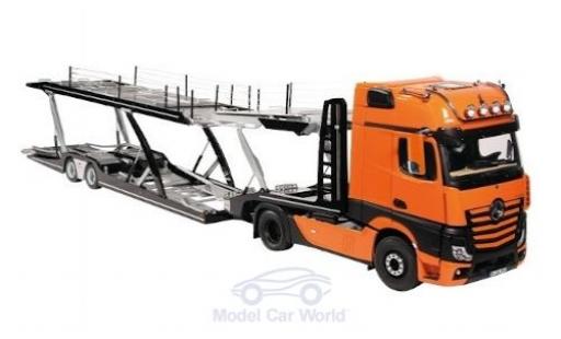 Mercedes Actros 1/18 NZG GigaSpace 4X2 FH25 orange/black Autotransporter diecast model cars