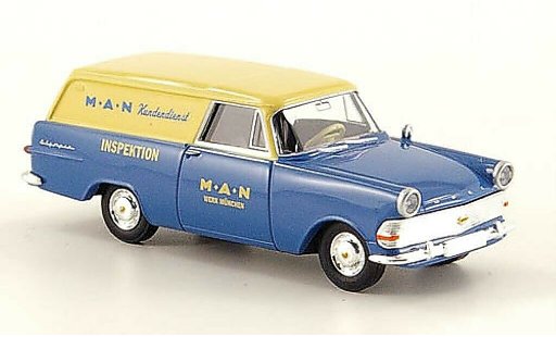Opel Rekord P2 1/87 Brekina van MAN Kundendienst diecast model cars